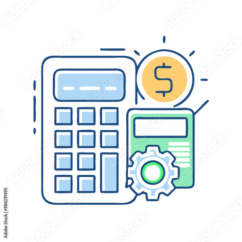 Calculator icon, symbol of calculations and financial management, minimalist style