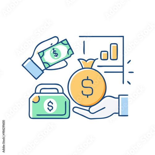 Debt icon, symbol of financial obligations and liabilities, minimalist style