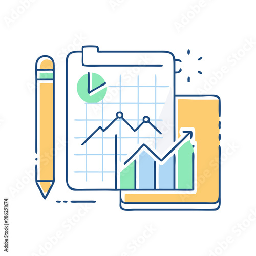 Graph paper icon, symbol of planning and design, minimalist style
