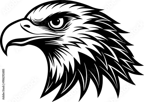 Eagl head silhouette vector art .This is an editable and printable vector eps file photo