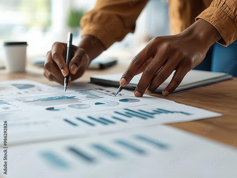 Team using digital tools to track project budget and performance trends, project planning, budget monitoring Team using digital tools to track project budget and performance trends, project planning, budget monitoring
