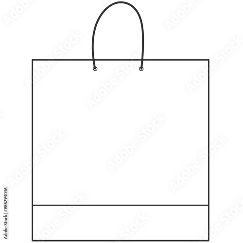 black outline shopping bag illustration