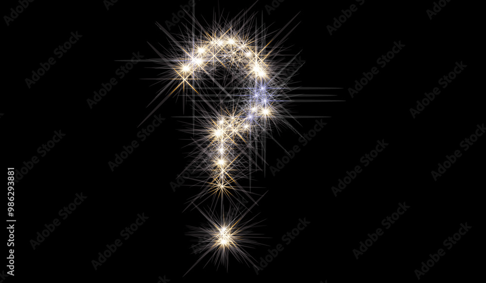 Star-filled question mark on a black background. Twinkling stars form a large question mark in a rectangular format, perfect for mysterious, space-related, or cosmic-themed visuals.e format star Star-filled question mark on a black background. Twinkling stars form a large question mark in a rectangular format, perfect for mysterious, space-related, or cosmic-themed visuals.e format star