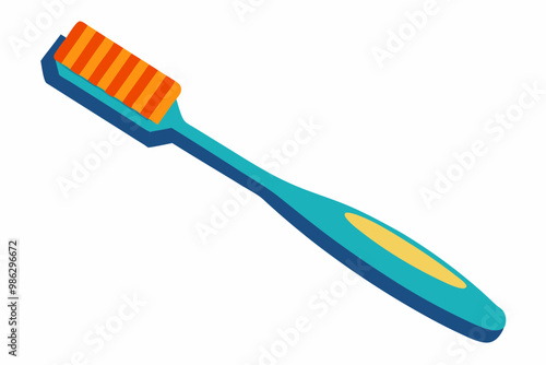 Close-up toothbrush with white toothpaste isolated on white background