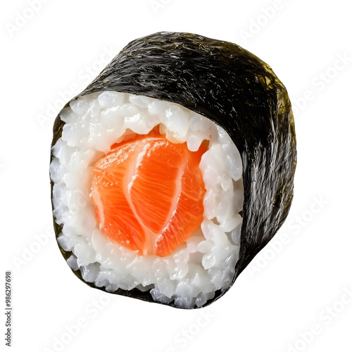 sushi roll makizushi isolated on transparent background Generative Ai.

 photo