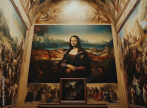 Mona Lisa Painting in the Louvre Museum