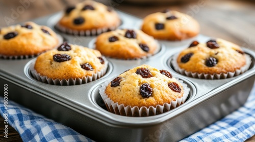 Homemade Raisin cupcake closeup view