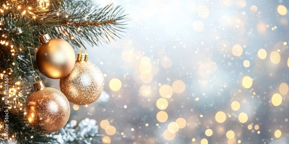 Obraz premium Merry Christmas and Happy New Year Holiday background. Xmas banner and web poster. Festive Greeting card