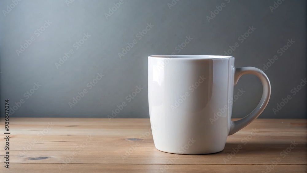 Blank white ceramic mug perfect for holding hot beverages such as coffee or tea Blank white ceramic mug perfect for holding hot beverages such as coffee or tea