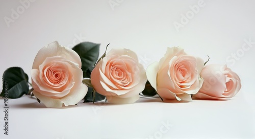 Soft pink roses arranged elegantly with delicate petals on a subtle background