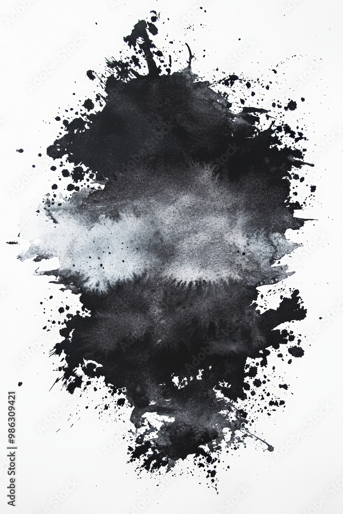 Obraz premium Abstract black ink splatter