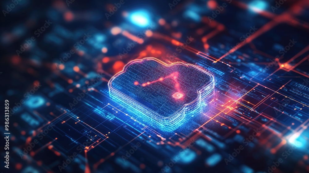 A digital wallet icon linked to data nodes in the cloud, representing secure personal financial transactions and information management online. A digital wallet icon linked to data nodes in the cloud, representing secure personal financial transactions and information management online.