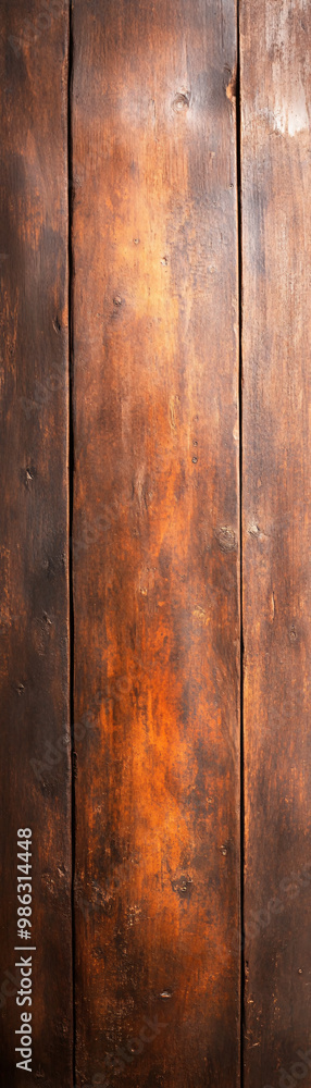 A wooden board with a brown color and some scratches on it. The board is long and narrow A wooden board with a brown color and some scratches on it. The board is long and narrow