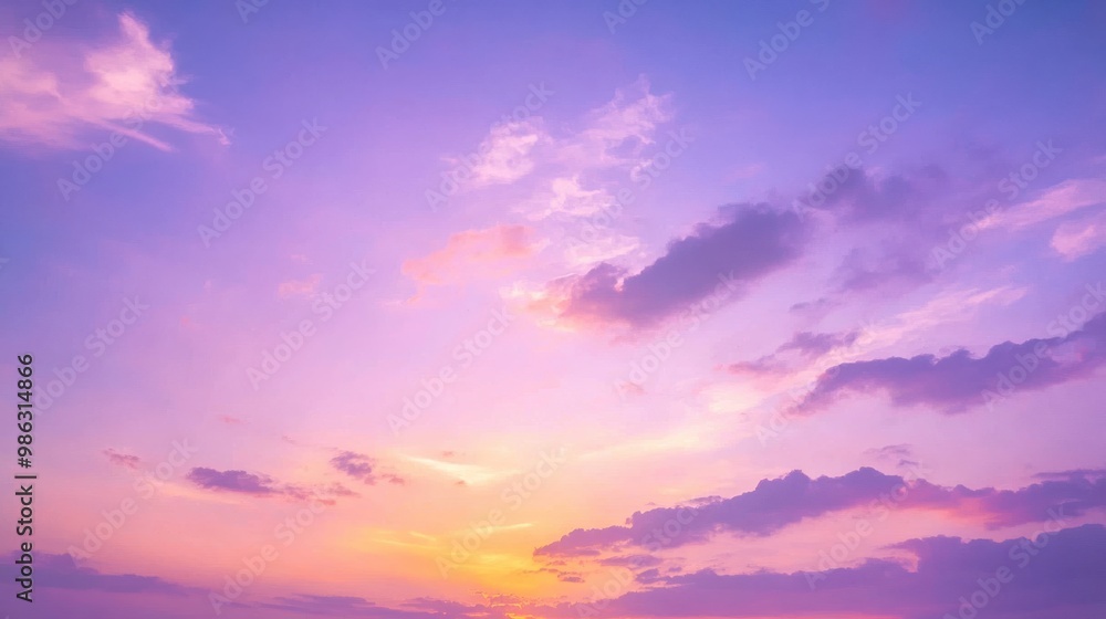 Beautiful dusk sky with a fading orange glow blending into purple and blue Beautiful dusk sky with a fading orange glow blending into purple and blue