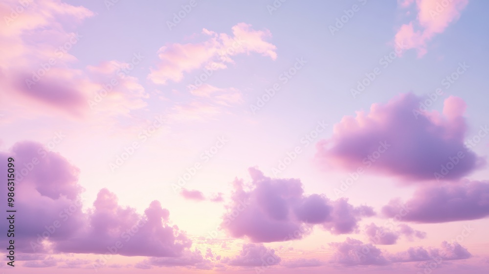 Serene pastel sky during twilight, with a soft pink and lavender glow Serene pastel sky during twilight, with a soft pink and lavender glow