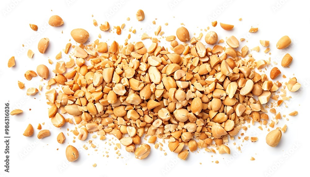 Heap of peanuts isolated on a white background. Top view. Heap of peanuts isolated on a white background. Top view.