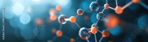 Wallpaper Mural Abstract representation of polymer molecular bonds glowing in vivid colors Torontodigital.ca