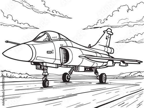 Simple a-10 thunderbolt ii coloring page, military aircraft outline for kids and aviation enthusiasts