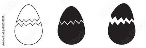 broken eggs shell  abstract vector set  