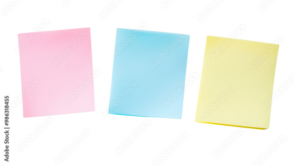 Sticky notes isolated on transparent background, PNG file, pastel colors Sticky notes isolated on transparent background, PNG file, pastel colors