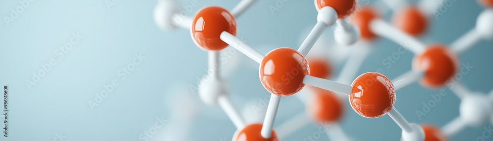 Molecular structure of polymer chains displayed in vibrant 3D Molecular structure of polymer chains displayed in vibrant 3D