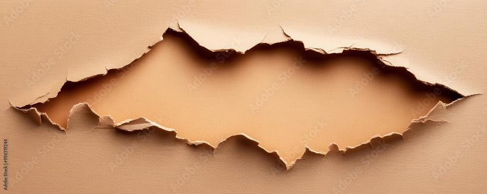 Torn paper with a ripped hole, revealing the background. Torn paper with a ripped hole, revealing the background.
