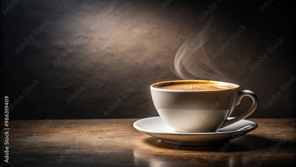 Close-up of a coffee cup against a dark background Close-up of a coffee cup against a dark background