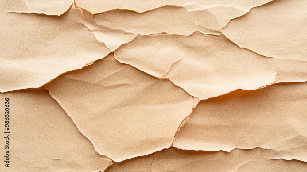 Close-up of crumpled brown paper texture. Close-up of crumpled brown paper texture.