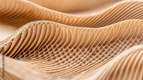 Abstract wavy pattern of corrugated cardboard