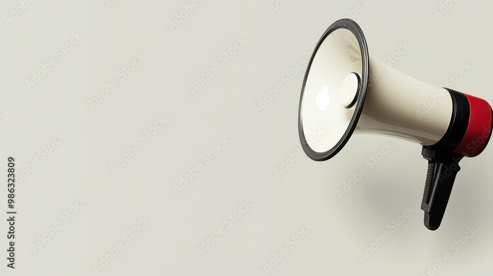 Megaphone isolated in a studio background with copyspace area Megaphone isolated in a studio background with copyspace area