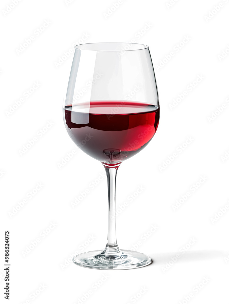Wine glass partially filled with rich red wine, isolated on a transparent background Wine glass partially filled with rich red wine, isolated on a transparent background