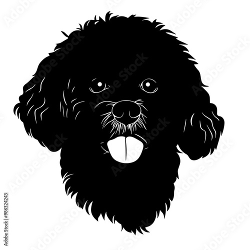 vector silhouette of a Bichon Frise