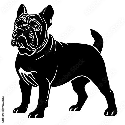 vector silhouette of a Bulldog