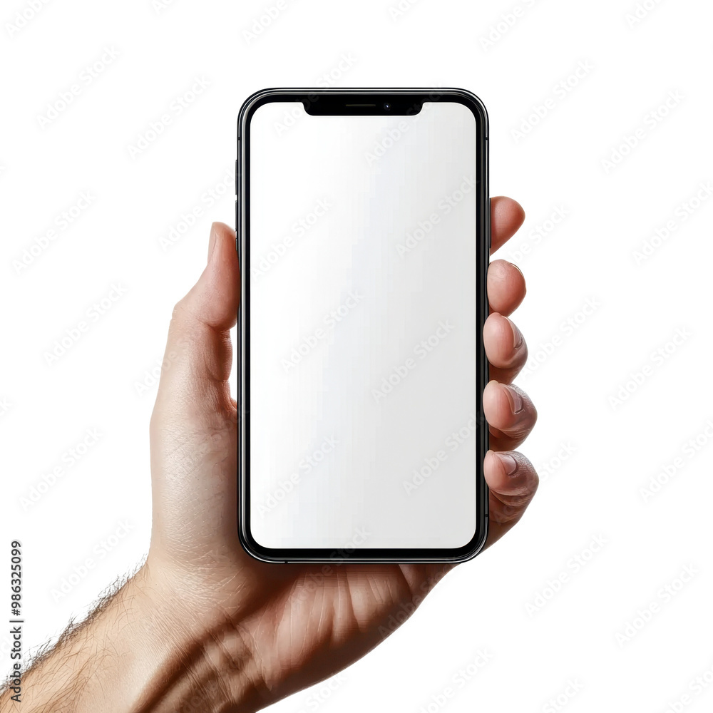 Hand Holding Smartphone with Blank Screen Hand Holding Smartphone with Blank Screen