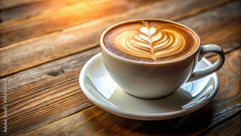 Cup of cappuccino with thick and velvety foam, perfect for a cozy coffee break Cup of cappuccino with thick and velvety foam, perfect for a cozy coffee break