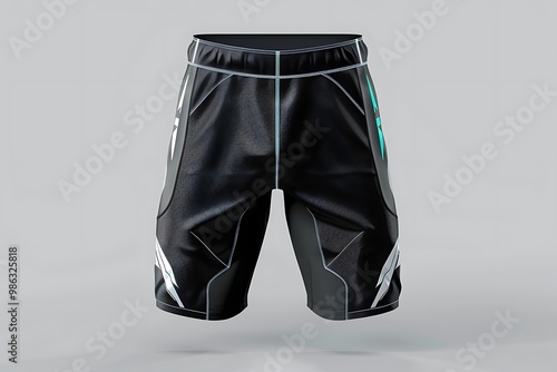 Cycling shorts mockup, front view, 3d rendering. photo