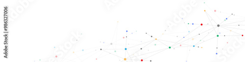 Abstract vector background and geometric pattern with connecting the dots and lines for banner design or header. Minimalistic vector texture for modern design