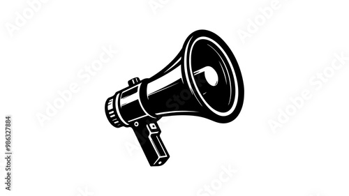 Megaphone silhouette vector illustration.