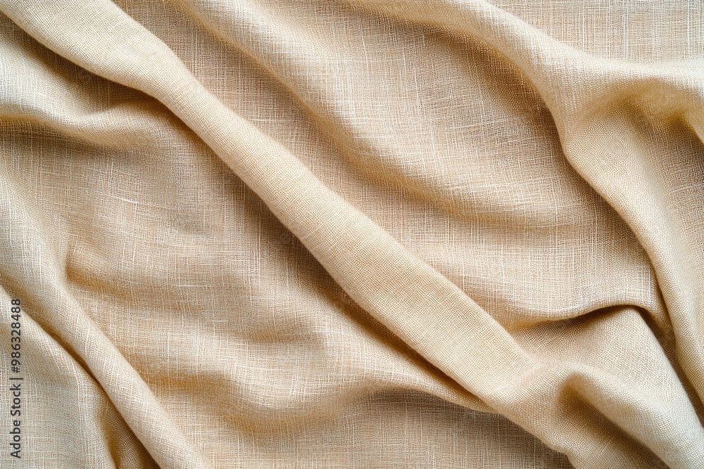 Fototapeta premium A simple linen texture, in soft beige, offering a natural and organic background for any project
