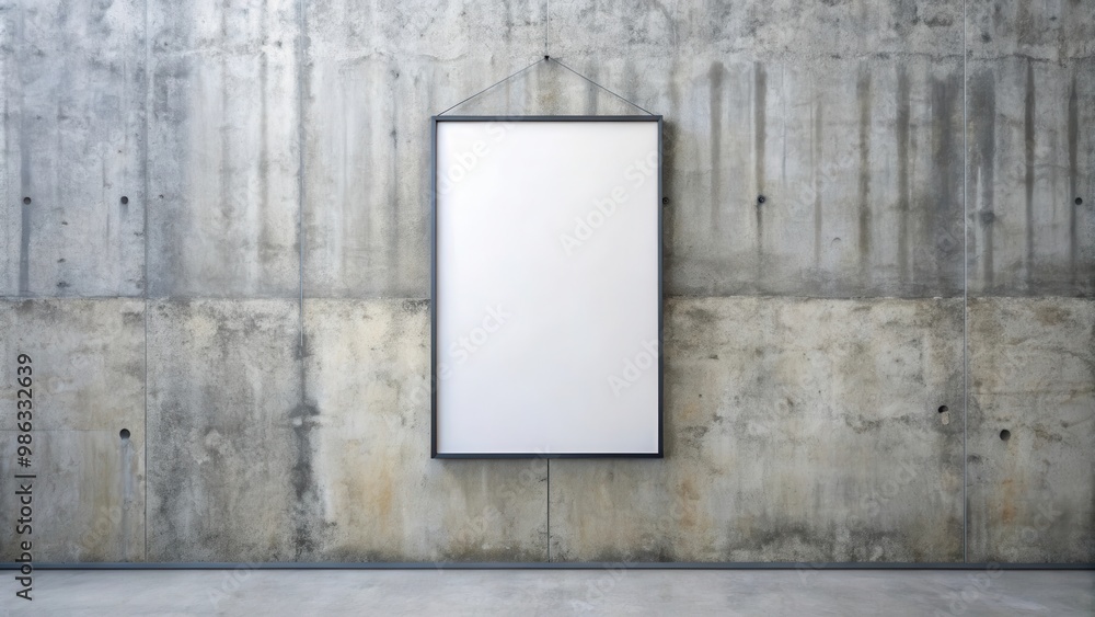 Fototapeta premium render of a mockup poster composition displayed on a concrete wall