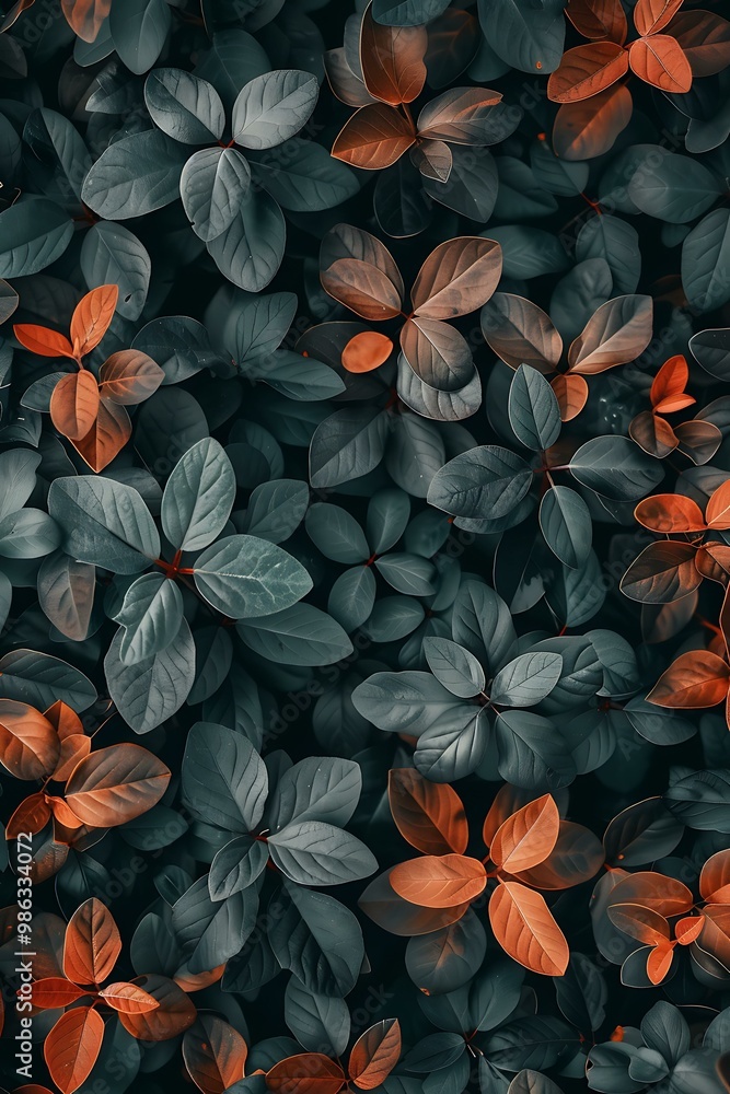 Green and Orange Leaves Pattern Green and Orange Leaves Pattern