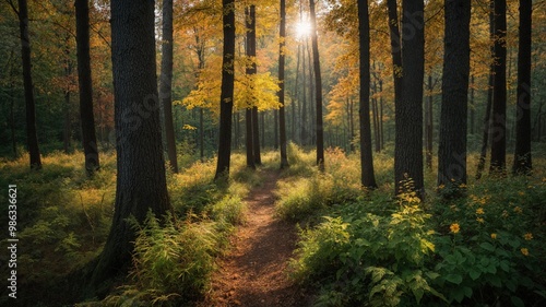 Autumn's Embrace: A Colorful Forest Oasis photo