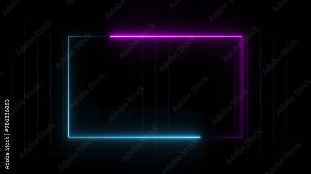Abstract Neon Rectangle Frame Animation -4k video. Abstract Neon Rectangle Frame Animation -4k video.