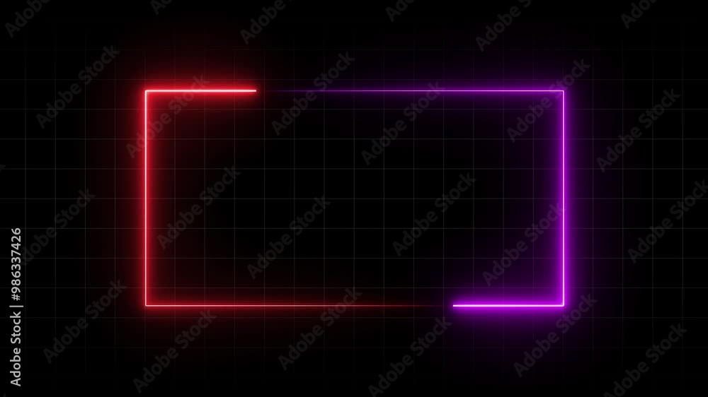 Abstract Neon Rectangle Frame Animation -4k video. Abstract Neon Rectangle Frame Animation -4k video.