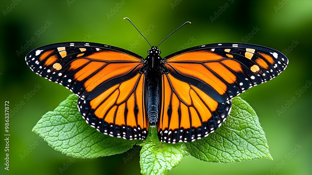 Fototapeta premium Monarch Butterflies Facing Habitat Loss, A poignant depiction of the challenges faced by migrating butterflies due to environmental changes.