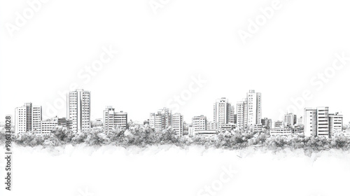 Machakos, Kenya, black and white pen pencil hand-drawn effect drawing illustration for travel poster, card, wallpaper, backdrop or banner. Modern, clear, artistic and simple photo