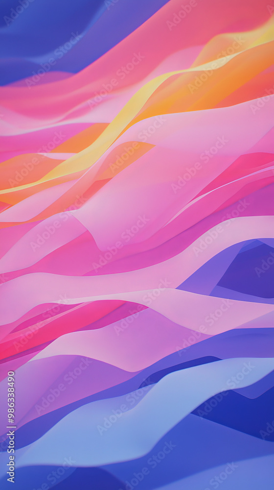 Fototapeta premium Abstract background with soft, colorful waves.
