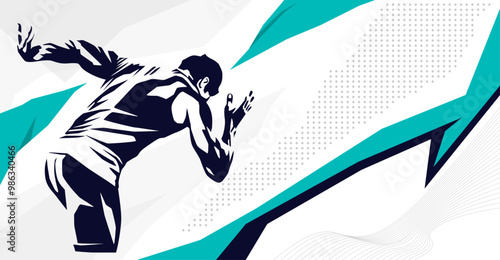 vector illustration of a running person with a grunge silhouette design style. Sport. Design with a running sports competition concept. national and international sports. runner athlete silhouette