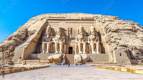 The Front of the Abu Simbel Temple, Aswan, Egypt, Africa