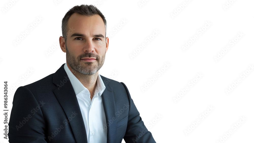 Portrait of a businessman isolated on transparent background, PNG file, professional look Portrait of a businessman isolated on transparent background, PNG file, professional look